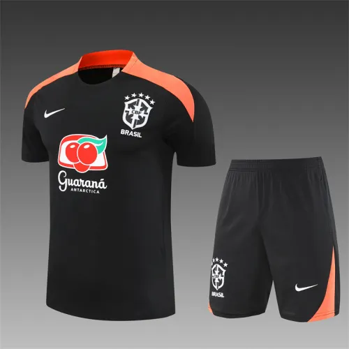 2025-26 Brazil Black Short Sleeve Training Jersey 1