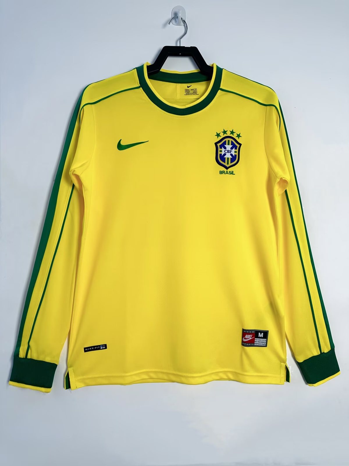 1998 Brazil Home Long Sleeve Retro Jersey 1