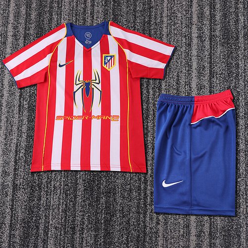 2004-05 Atletico Madrid Home Retro Jersey - Kids